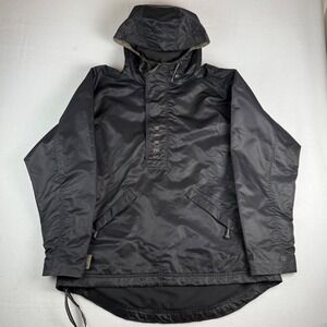 90s Nike Men's Black Hooded Anorak Pullover Jacket Size L Vintage